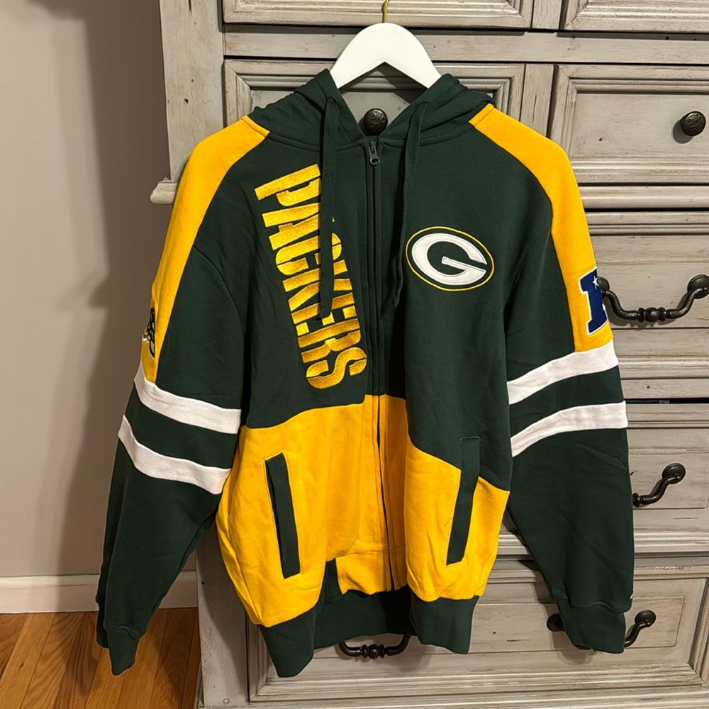 Mens Green Bay Packers Zip Up Hoodie